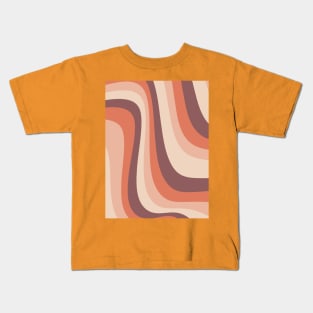 Orange Rainbow Waves Kids T-Shirt